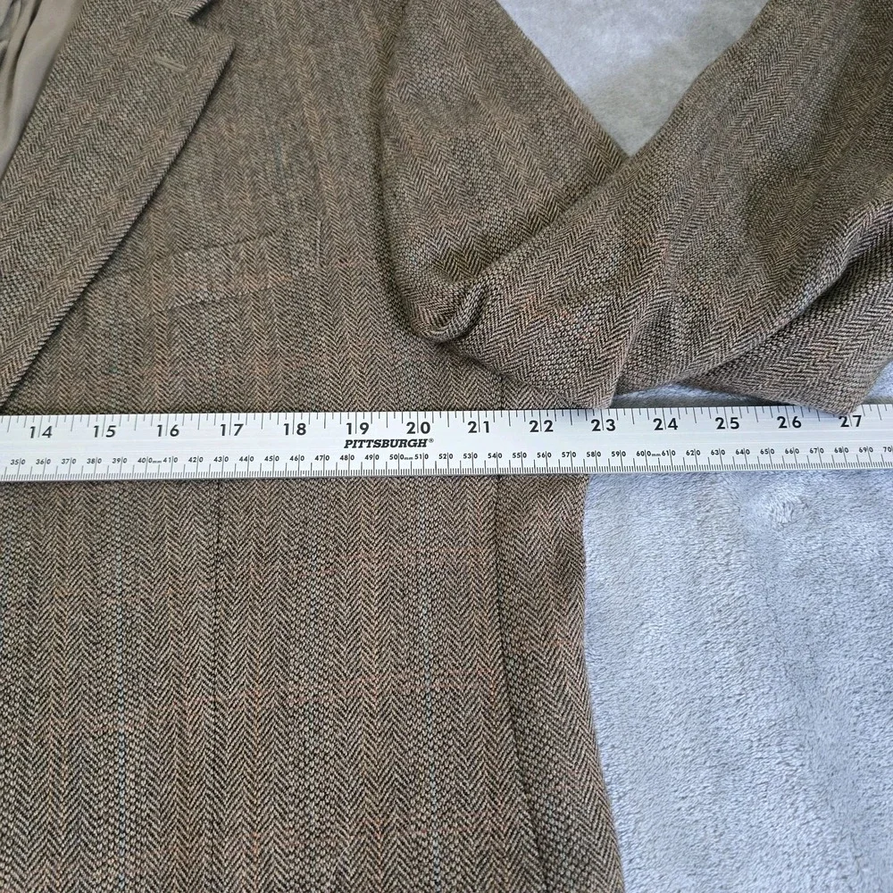 Vintage Lauren Ralph Lauren Blazer Mens 42R Brown Wool Tweed Plaid Classicore